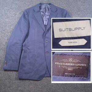 SuitSupply Havana Patch HL 46L Slim Navy Hopsack Wool Vitale Barberis Canonico